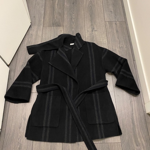 Vince Striped Wool Blend Blanket Coat Size XS - Picture 3 of 10